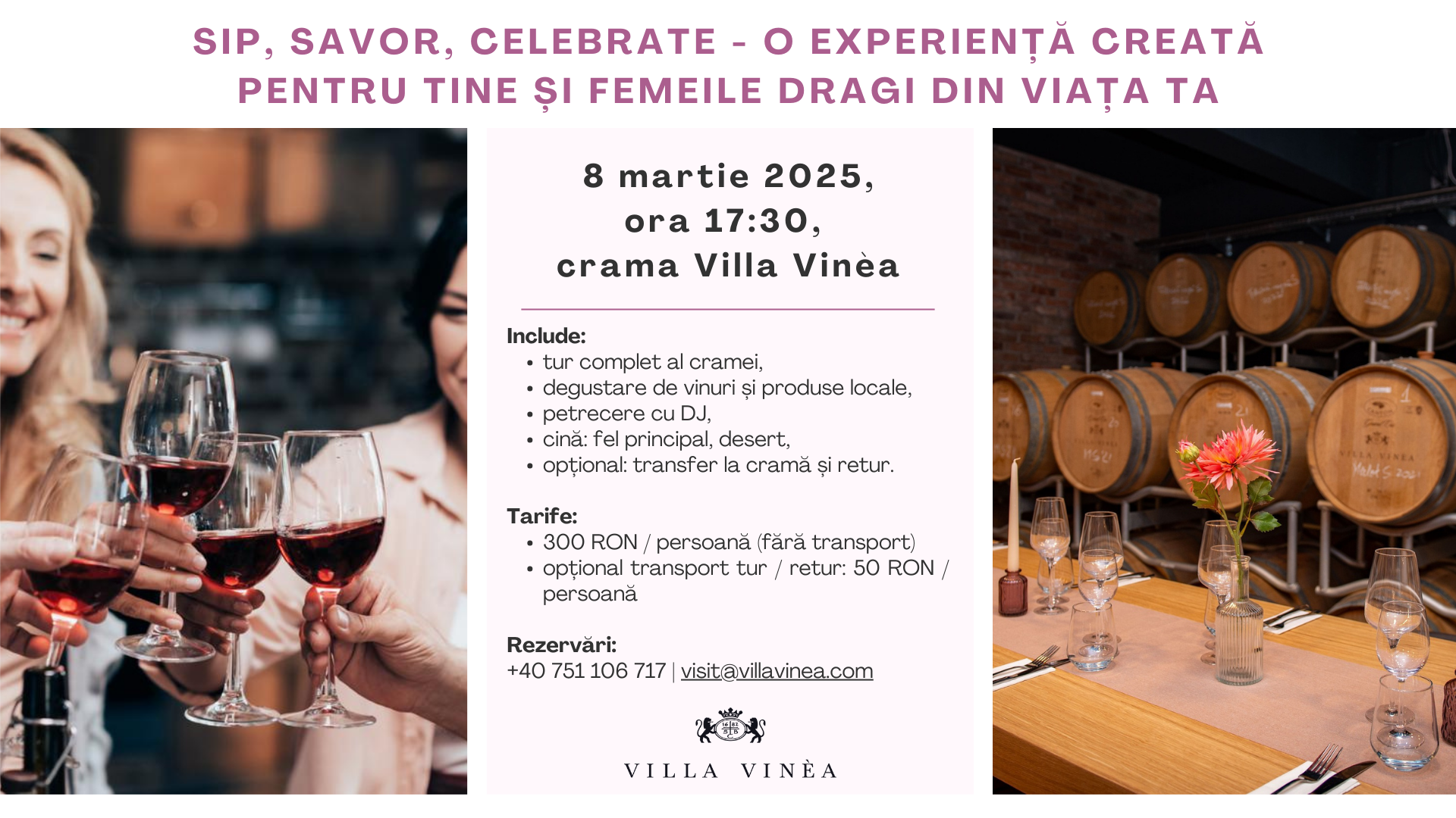Sip, Savor & Celebrate – O seară doar pentru tine!