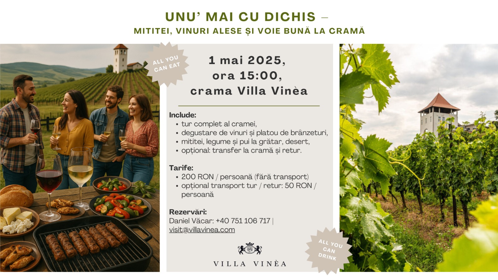 1 Mai cu dichis – mititei, vinuri alese și voie bună la cramă